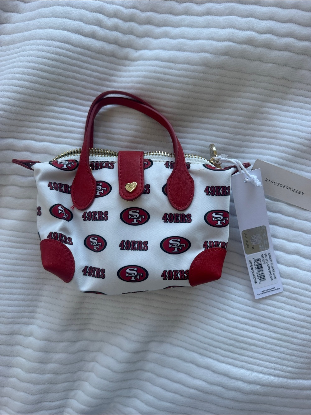 Stoney Clover Lane White & Red San Francisco 49ers Mini Tote
